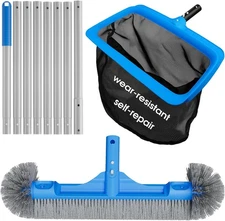 Pool Cleaning Kit with Net Brush 10Ft Pole for In-Ground Above Pools