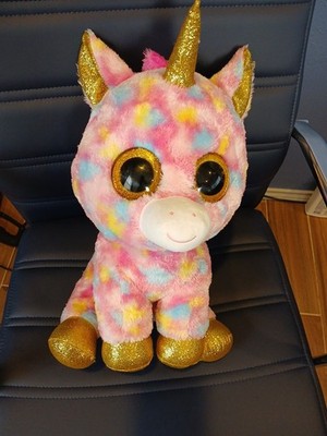 JUMBO TY BEANIE BOOS FANTASIA PINK UNICORN 17'' PLUSH