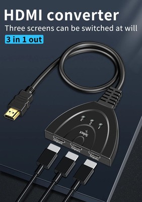 3 Port HDMI Splitter Cable 60HZ Switch Switcher HUB Adapter for HDTV PS4 Xbox