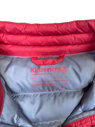 Kathmandu Puffer Jacket Women's Size 16 Duckdown 550 Red Zip-Up Outerwear - Picture 3 of 8