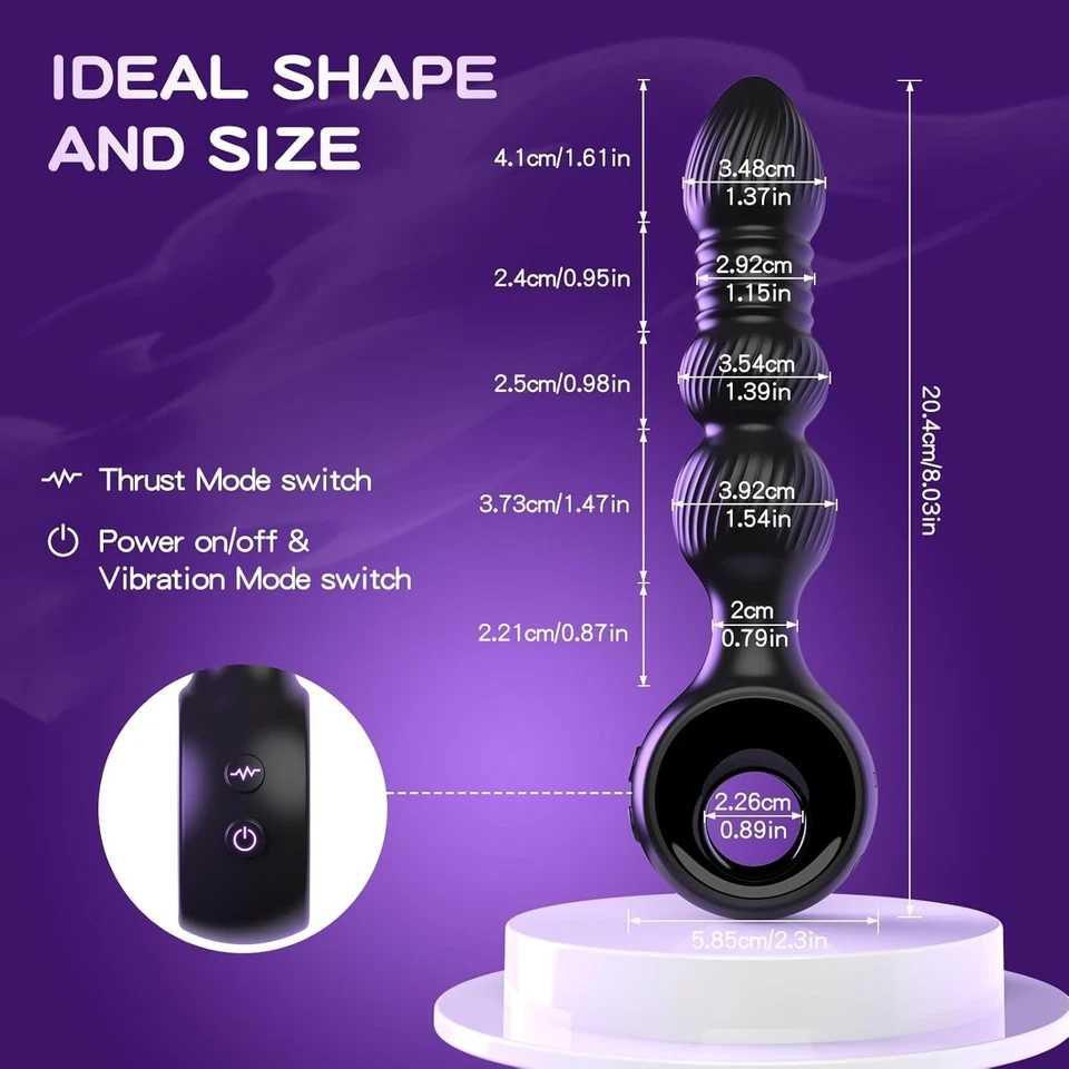 Thrusting Butt Plug & Prostate Massager Dual Vibration Anal Vibrator for Sex Toy - Image 4 of 4