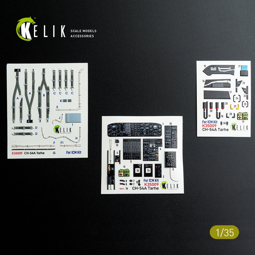 Kelik 35009 1:35 CH-54A Tarhe Interior 3D Decals for ICM Kit - New