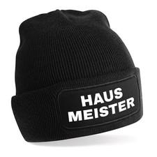 Beanie Mütze mit Spruch HAUSMEISTER – Strickmütze Geschenkidee für Alltagshelden