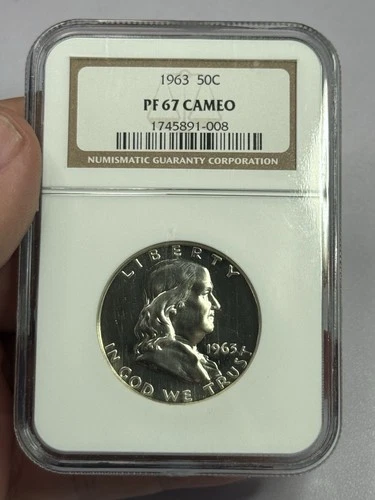 1963 Franklin Half Dollar NGC PF 67 Cameo