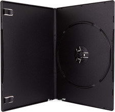 25-Pk Slim Black Single DVD Cases; 7Mm Thickness Premium Grade with Cle