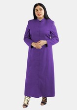 Church Clergy Women Cassock Robe Pastor Robes Priest Clerical Robe Costume Cross