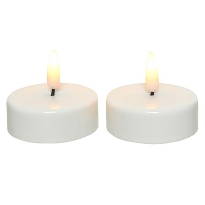 Lumineo Batterie LED Teelicht groß weiß - Ø 6.00 cm, Höhe 5,50 cm