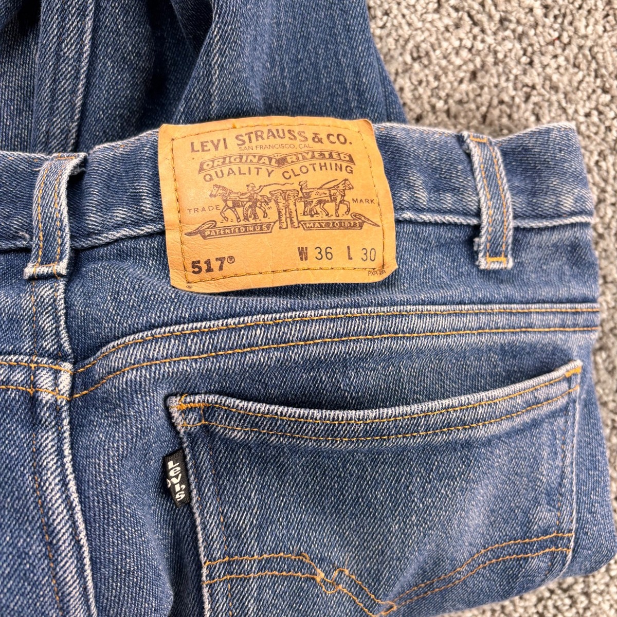 Vintage Levis 517 Jeans Mens 34x28 Blue Bootcut 90s Western Nice