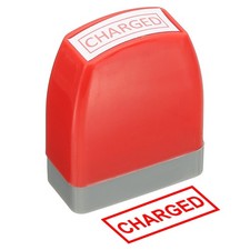 Charged Notice Stamp, Office Stamp Pre Inked Stamp, Red