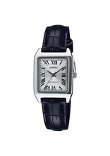 Casio LTP-V007L-7B1 Women's Rectangular Leather Band Roman Silver Dial Watch