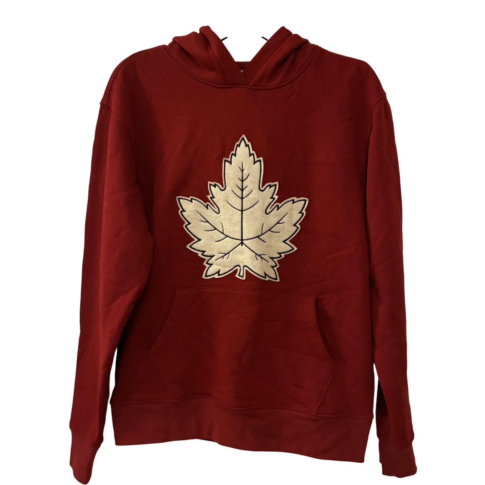Wind River Heritage Unisex Red Maple Leaf Hoodie Pullover Sweatshirt Size XS