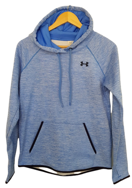 UNDER ARMOUR Womens Blue Graphic Logo Storm 1 Hoodie Jumper - Size XS