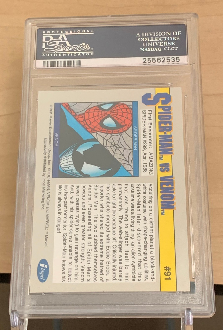1991 Marvel Universe #91 💎 SPIDER-MAN VS VENOM 💎 PSA 10 GEM MINT 💎 view 6