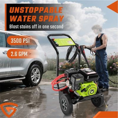 #ad Gas Pressure Washer Gas Powered Washer 3500 PSI 2.6 GPM 212cc 5 Nozzles Hot $259.99