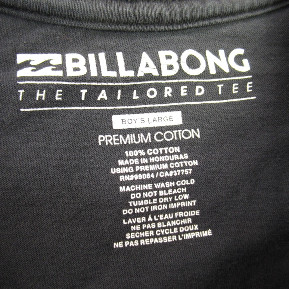 Camisa Billabong Niños Grande Manga Corta Informal Cuello Redondo Ligera Negra Foto 3 de 4