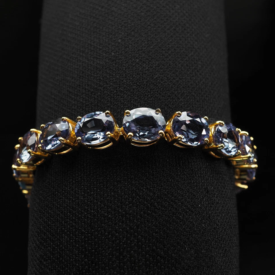 Alchemical Color Change Sapphire 58.75Ct 925 Sterling Silver Handmade Bracelets - Image 3 of 4