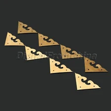 4 x Chinese Furniture Corners Hardware Brass Cabinet Trunk Jewelry Chest Decor