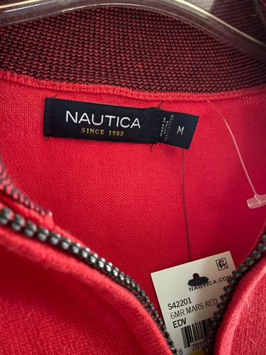 $44.98 MSRP NEW NAUTICA LONG SLEEVE SWEATER MARS RED MENS MEDIUM M WOW AWESOME - Picture 3 of 7