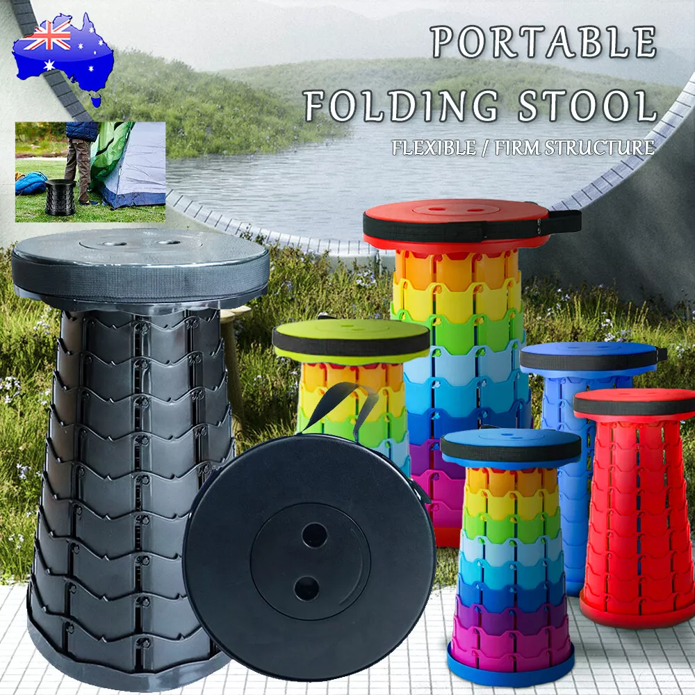 New Outdoor Portable Folding Stool Retractable Travel Seat Camping Fishing  Chair