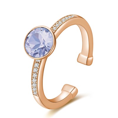 Anello Brosway Tring In Acciaio 316L Con Cristalli Tanzanite - Misura 14