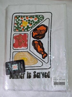RETRO TV DINNER Twisted Ware Dinner is Served Kitchen Towel NEW Pack of 6