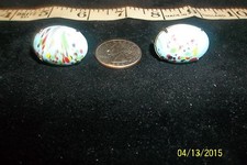 Vintage Blue Prong Set modernist Screw Back Earrings