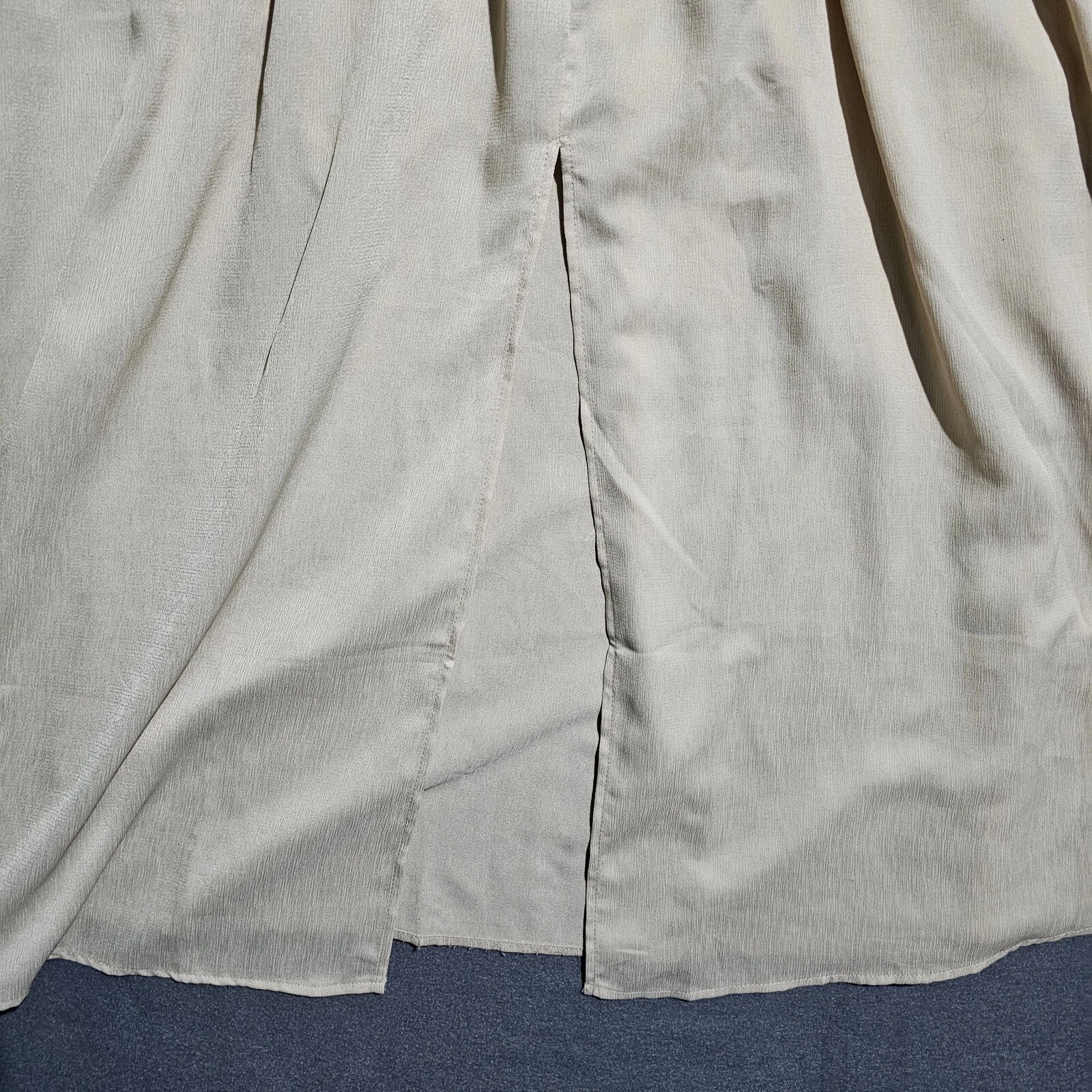 OFF WHITE Abito WeWoreWhat L bianco sporco maxi boho Y2K fiera contadina stravagante civetta strega