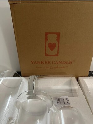 Yankee Candle Set of Clear Glass Cylinder Votive Candle Holder #1278942