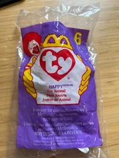 Ty Teenie Beanie Baby HAPPY the Hippo #6 McDonalds Happy Meal Toy 1998,  1993