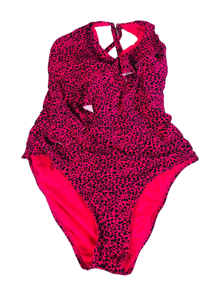 3348 Juicy Couture Traje de Baño de Una Pieza Baño Entrecruzado Estampado de Animales Grandes Foto 2 de 4