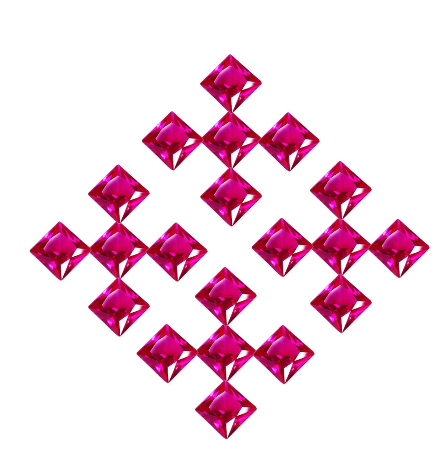 20 Pcs Lot Natural Red Ruby Certified 9 MM Loose Gemstone Square Cut Gems W258 - Image 4 of 4