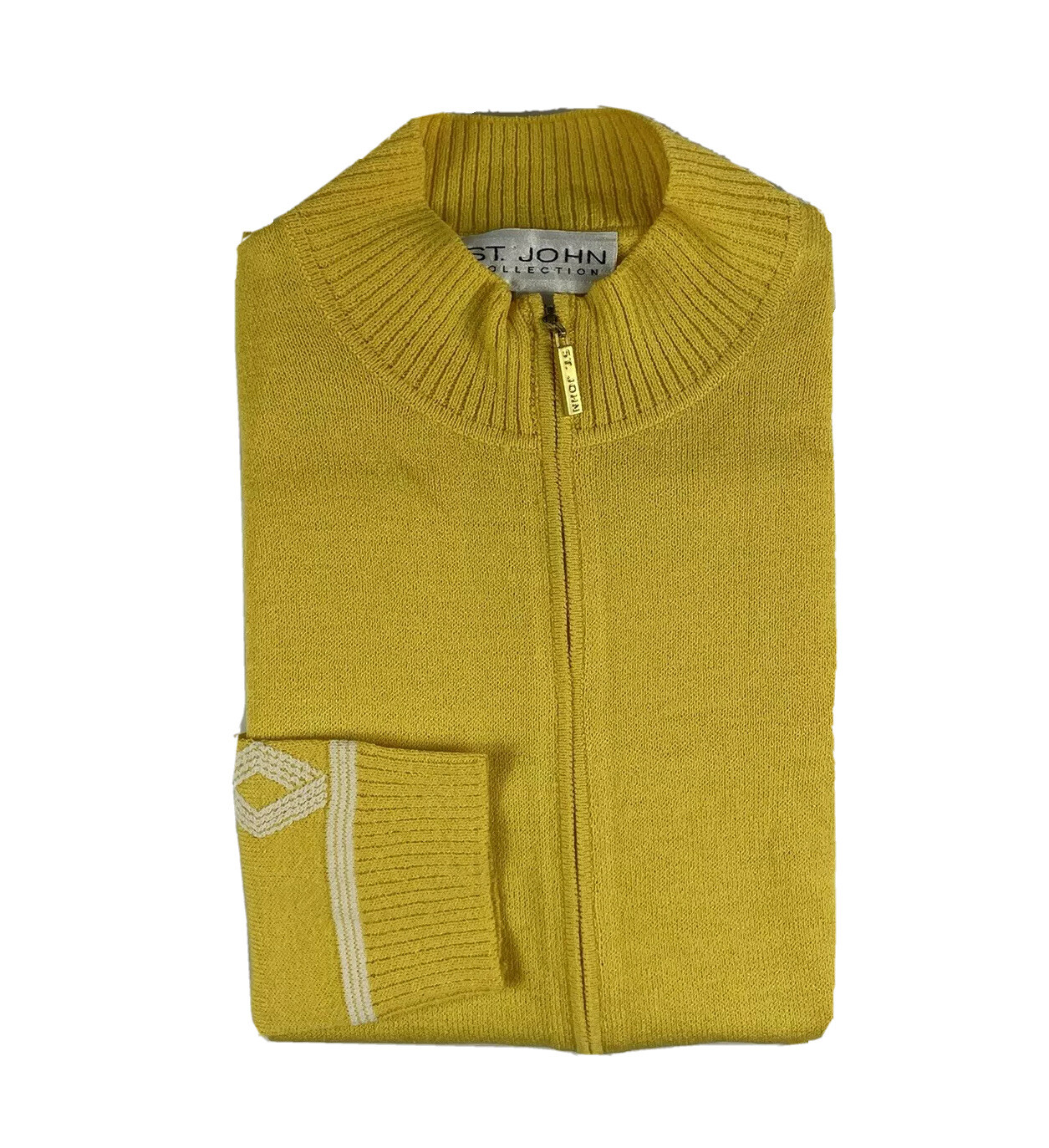 ST JOHN Collection Yellow White Patterned Full Zi… - image 1