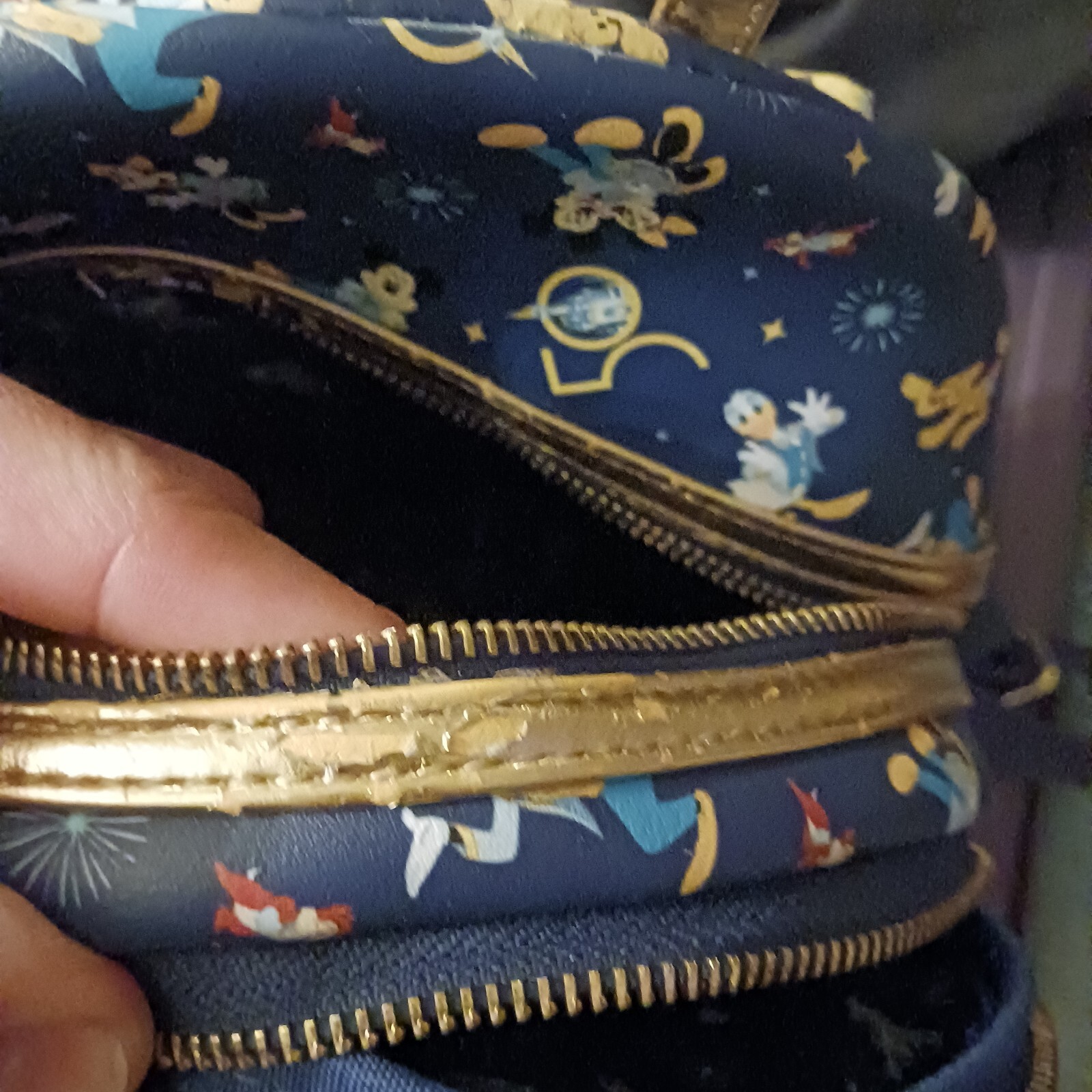 50th Anniversary Disney Parks Loungefly BLUE Mini Backpack DAMAGED FOR REPAIR eBay