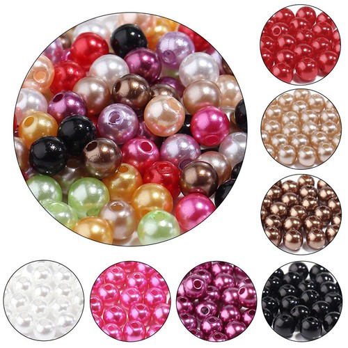 Pearl Beads Faux Glass Round 300 6mm Choose Colour Jewellery Making DIY Craft - Afbeelding 1 van 40