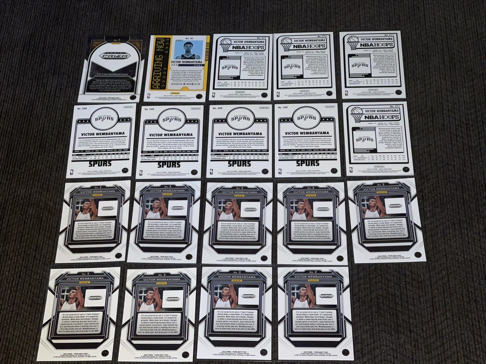 202324 NBA Hoops Prizm Draft Picks Spurs Victor Wembanyama 24 Card RC Lot eBay