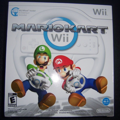 Original Outer Box for Nintendo Wii Mario Kart and steering wheel