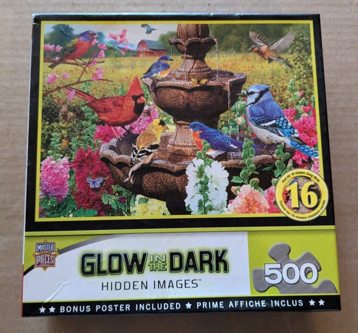Masterpieces Inc. Glow in the Dark Hidden Images 500-piece puzzle Garden of Song