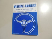 Werkstatthandbuch Einführungsschrift Honda  Accord CA4 CA5 1986