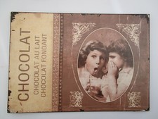 Blechschild Reklame Werbung Frankreich Chocolat 27 x 19 cm Weihnachtsgeschenk