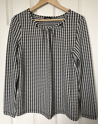 Taifun Womens Size 14 Black And White Top Check