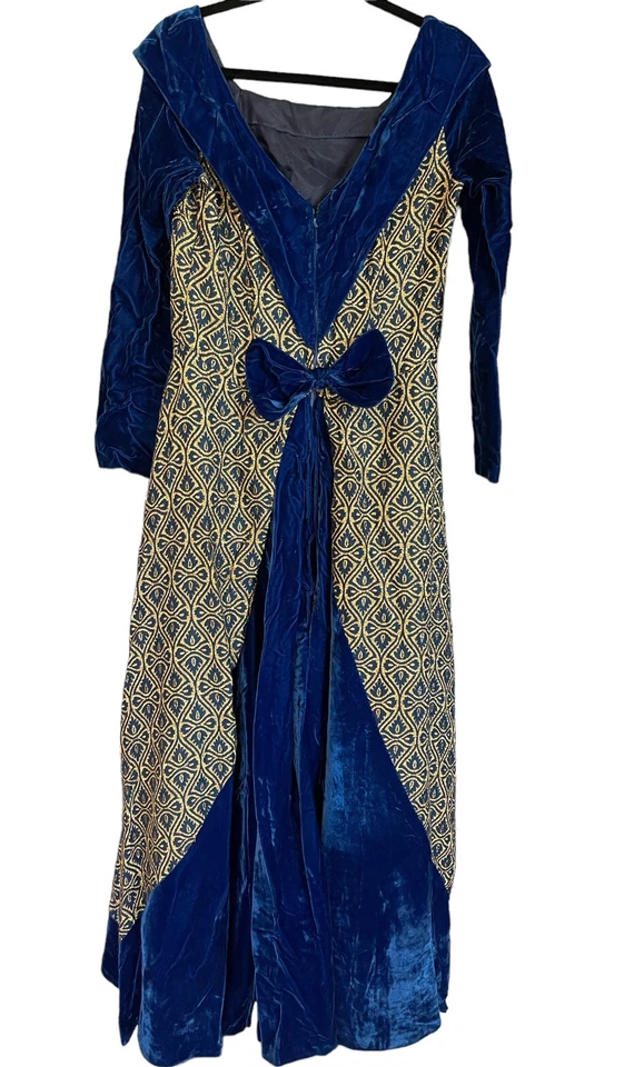 Cosplay GOWN Costume Blue / Gold Adult Princess Dress Halloween Hand Made - 8 - Image 2 of 4