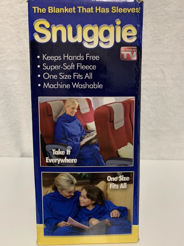SNUGGIE Original Blanket Sleeves Blue Adult Soft Fleece In Box One Size - Image 4 of 4