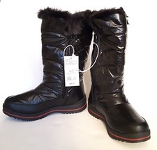 Cat  Jack Girls' Nicole Zipper Black Winter Snow Boots, Size 13,1,2,3,4,5