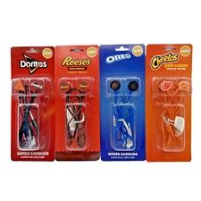 Doritos Oreo Reese's Cheetos Wired Earbuds Snack-Themed Headphones Set NEW