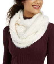 International Concepts INC Women's Loop Infinity Scarf Mixed Yarn White NEW #104