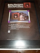Bobby Sherman Third Gold Album Rare Original Promo Poster Ad Framed!