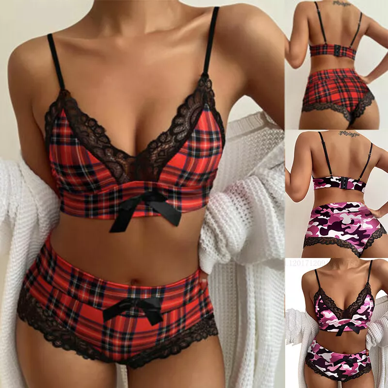 Red and black lace cheap underwear