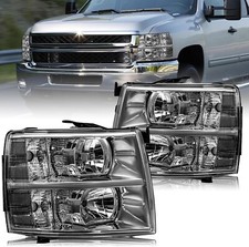 For 2007-2013 Chevy Silverado 1500 2500hd Smoke Lens Headlights Lh Rh