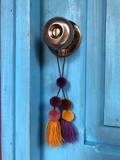 Handmde Hand Embroidered Mexican Wool Pom Pom Tassels - Mexican Ornament Decor