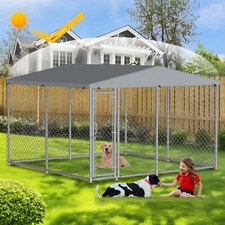 Outdoor Large Heavy Duty Dog Kennel Cage Pet Playpen Run House Enclosure w/Cover